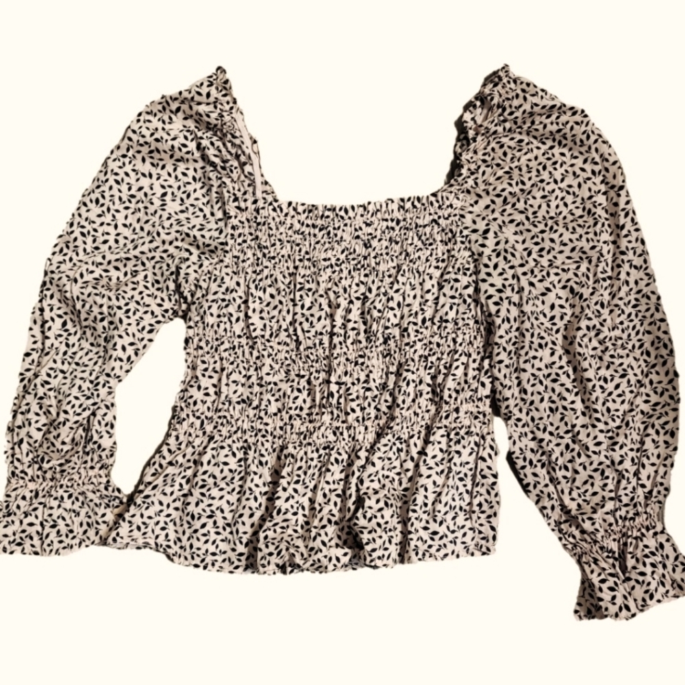 Who What Wear Flowy, Smocked Top